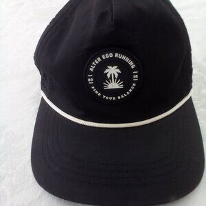 Alter Ego Running 2018 Black White Adjustable Hat Vented Snap Back Lightweight
